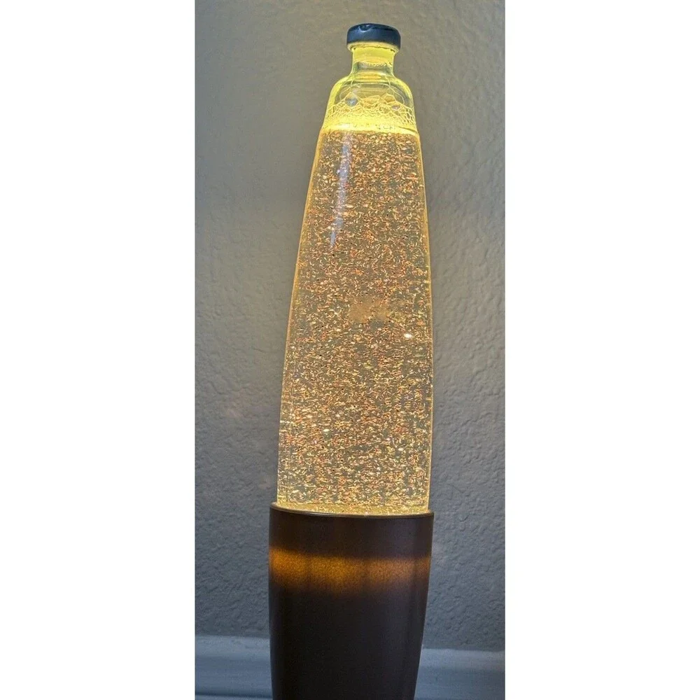 Glitter Lava Lamp white plastic base 12
